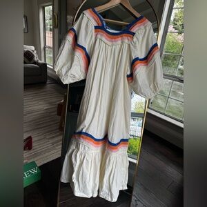 Corey Lynn Calter Ric Rac trim maxi dress. 100% cotton